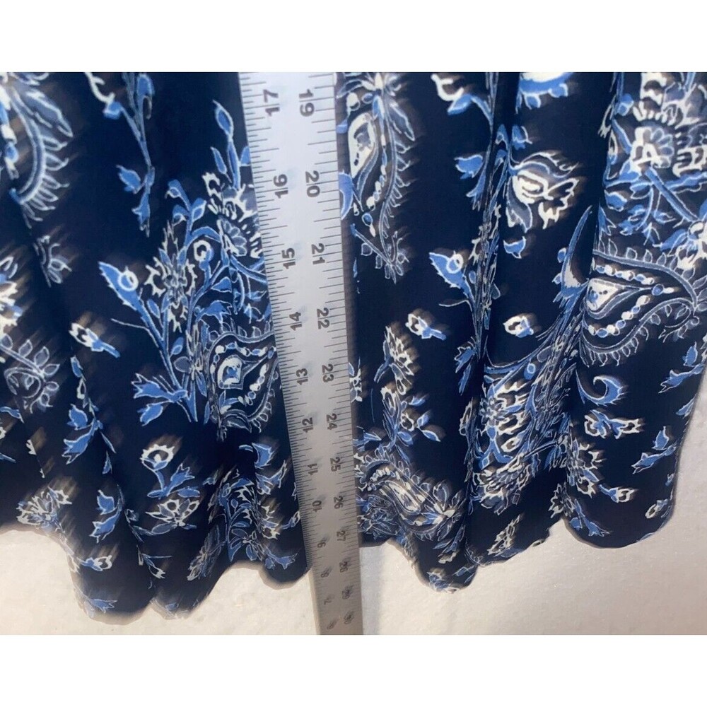 Abercrombie & Fitch Dress Womens sz L Blue Floral Chiffon - Picture 6 of 9